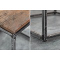 Industriální příruční stolek Cobra 40cm z teakového dřeva
