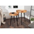 Stylový retro kruhový příruční stolek Tamworth I v hnědé barvě 35cm