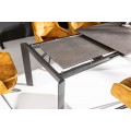 Moderní rozkládací jídelní stůl Antan v antracitovém šedém provedení s keramickou deskou a kovovou konstrukcí 240cm
