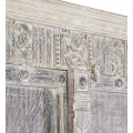 Luxusní vintage dvoudveřová skříň Murcia ve světlé a tmavě hnědé barvě s efektem vymytého nátěru s florálními motivy 183 cm