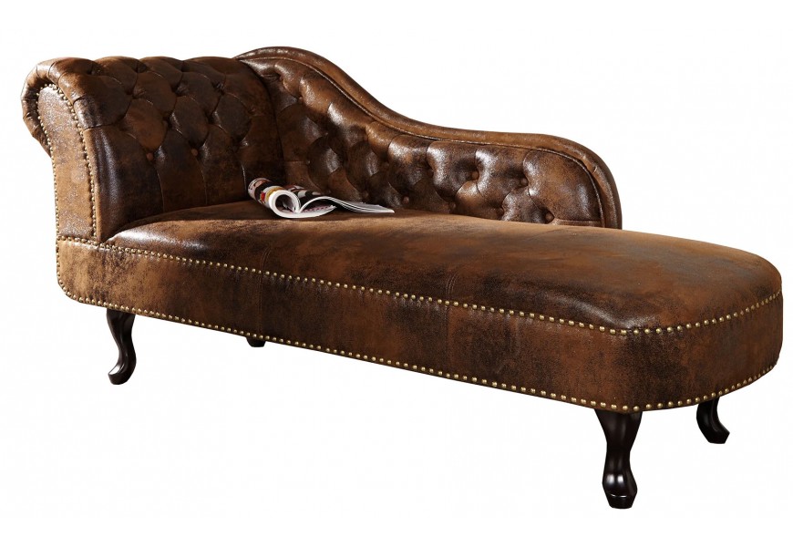 Luxusní lenoška Chesterfield Brown Antik Look