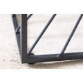 Industriální čtvercový konferenční stolek Esme s podstavou s kabelovým designem a skleněnou vrchní deskou černá 60 cm