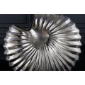 Art deco designová stolní lampa Alexa se stříbrnou podstavou a kulatým černým stínítkem 63cm