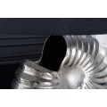Art deco designová stolní lampa Alexa se stříbrnou podstavou a kulatým černým stínítkem 63cm