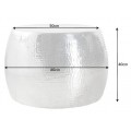 Moderní designový konferenční stolek Hammerblow-Optik 60cm stříbrný