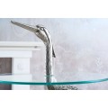 Designový kulatý příruční stolek Ardea se skulpturální podstavou ve tvaru volavky ve stříbrné barvě 88 cm