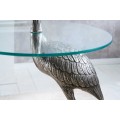 Designový kulatý příruční stolek Ardea se skulpturální podstavou ve tvaru volavky ve stříbrné barvě 88 cm