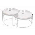 Art-deco set kulatých konferenčních stolků Elements stříbrná 57cm