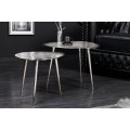 Designový set stříbrných konferenčních stolků Elements 50cm