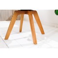 Moderní designová židle Devon s antickým šedým čalouněním as hnědým dřevěnýma nohama 83cm