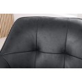 Moderní designová židle Devon s antickým šedým čalouněním as hnědým dřevěnýma nohama 83cm