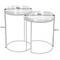 Art-deco set kulatých příručních stolků Elements zlatá 53cm