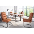 Stylová komfortní jídelní židle Comfort Vintage světle hnědá