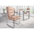 Stylová komfortní jídelní židle Comfort Vintage světle hnědá