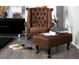 Luxusní taburetka Chesterfield Antik Look