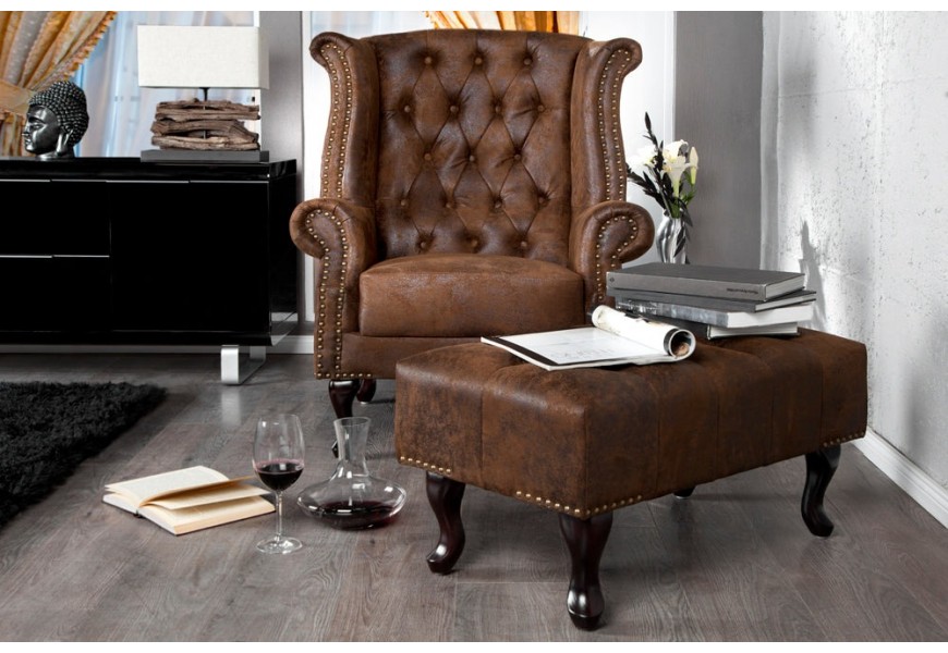Luxusní taburetka Chesterfield Antik Look