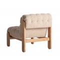 Produkt Luxusní retro béžové křeslo Aliona s bouclé potahem a masivní dřevěnou hnědou konstrukcí 89 cm