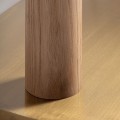 Luxusní glamour obdélníkový barový stůl Crtuy s bílou terrazzo deskou se zlatou podstavou a světlým dubovým dřevem 120 cm