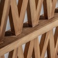Luxusní masivní dřevěný paraván Tejara z teakového dřeva v rustikálním stylu s geometrickým vzorem v hnědé barvě 182 cm