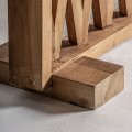 Luxusní masivní dřevěný paraván Tejara z teakového dřeva v rustikálním stylu s geometrickým vzorem v hnědé barvě 182 cm
