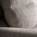Luxusní obdélníková třímístná sedačka Jacque s potahem v béžové barvě s válcovým prošíváním a dubovým hnědým rámem 235 cm