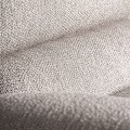 Luxusní moderní béžové čalouněné křeslo Jacque s válcovým prošíváním a dubovým hnědým rámem se zaoblenými nožičkami 125 cm