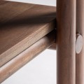 Luxusná venkovská designová knihovna Masala z masivního hnědého dřeva s ručně opracovanou konstrukcí a pěti policemi 200 cm