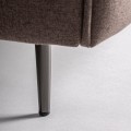 Luxusní chesterfield hnědá čalouněná postel Mia s prošíváním a vysokým čelem a kovovými nožičkami 223 cm