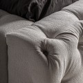 Luxusní moderní čalouněná manželská postel Perivolos se světlým béžovým potahem a chesterfield prošíváním 227 cm