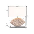 Stolní lampa Selin s dekorem z tekového dřeva ve venkovském stylu 50 cm