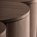 Luxusní moderní šestidveřový příborník Loris s asymetrickým designem s půlkruhovými výběžky v ořechové hnědé barvě 242 cm
