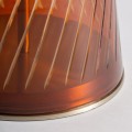 Luxusný glamour okrúhly příručný stolík Auremo z bieleho mramoru s podstavou ze zlatého kovu a oranžového skla 47 cm