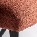 Luxusní designová čalouněná jídelní židle Fragonio s terakotovým červeným buklé potahem a černým dřevěným rámem 82 cm