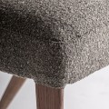 Luxusní buklé čalouněná jídelní židle Fragonio s šedým potahem a designovým dřevěným světlým hnědým rámem 82 cm