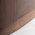 Luxusní moderní komoda Sophiette se šesti šuplíky v ořechové hnědé barvě s oválnou bílou mramorovou deskou 140 cm