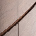 Luxusní moderní komoda Sophiette se šesti šuplíky v ořechové hnědé barvě s oválnou bílou mramorovou deskou 140 cm