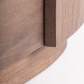 Luxusní moderní komoda Sophiette se šesti šuplíky v ořechové hnědé barvě s oválnou bílou mramorovou deskou 140 cm