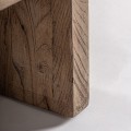 Luxusní masivní kulatý konferenční stolek Alesund v naturální hnědé barvě s výraznou strukturou dřeva 100 cm