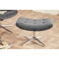 Designový moderní taburet Deventry Gris ze sametu