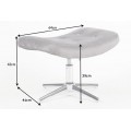 Designový moderní taburet Deventry Gris ze sametu