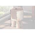Luxusní designová taburetka Hide z hnědo-bílé kozí kůže