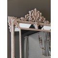 Klasické designové zrcadlo Ornata s dřevěným zdobeným rámem v krémové barvě obdélníkové 182cm