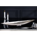 Designový tác Sorento ve tvaru listu z kovu ve stříbrném provedení 80cm