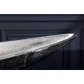 Designový tác Sorento ve tvaru listu z kovu ve stříbrném provedení 80cm