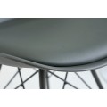 Designová šedá jídelní židle Scandinavia s čalouněním z eko-kůže 85 cm