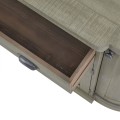 Luxusní venkovský oválný šedý příborník Alder se čtyřmi dvířky a kovovými úchyty a frézovaným lamelovým vzorem 153 cm