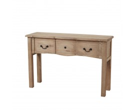 Luxusní vintage konzolový stolek Antiquites Francaises se šuplíkem z masivního dřeva v naturální hnědé barvě 120 cm