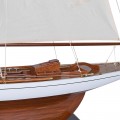 Koloniální dřevěná dekorace plachetnicové lodi Marina v bílé barvě se zlatými kovovými detaily 118 cm