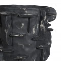 Art deco porcelánová váza Saphira vysoká černá s šedou patinou a plastickými výběžky 50 cm