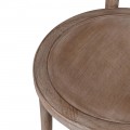 Koloniální jídelní židle Classic z masivního dřeva s kulatým sedátkem v hnědé barvě 92 cm